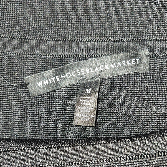 White House Black Market Off Shoulder Sleek Minimalist Sleeveless Black Sweater - Picture 5 of 6